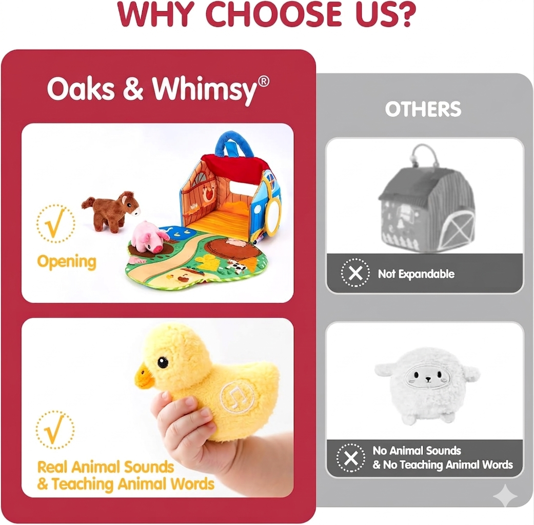 The Sensory Sound-n-Snuggle Barn | 7-Piece Talking Plush Set