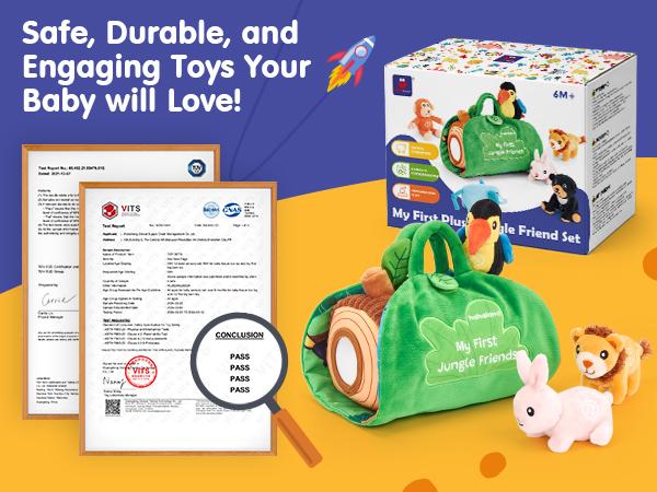 The Sensory Safari Trek | 8-Piece Talking Plush Set