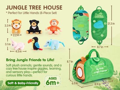 The Sensory Safari Trek | 8-Piece Talking Plush Set