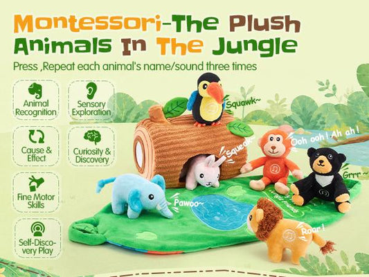 The Sensory Safari Trek | 8-Piece Talking Plush Set