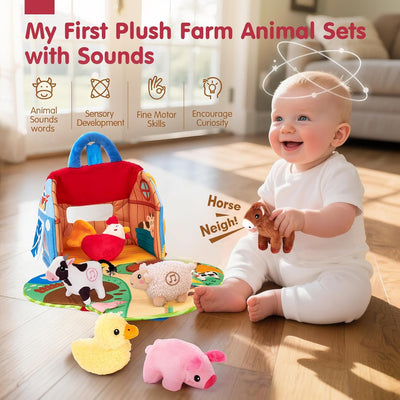 The Sensory Sound-n-Snuggle Barn | 7-Piece Talking Plush Set